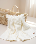 Babydecke | Korbgewebe | weiss