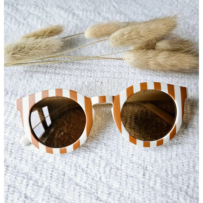 Baby and Children's UV400 Striped Sunglasses - Beige / Camel