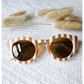 Baby and Children's UV400 Striped Sunglasses - Beige / Camel