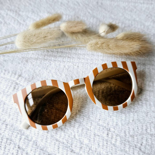 Baby- und Kindersonnenbrille UV400 gestreift - Beige | Kamel